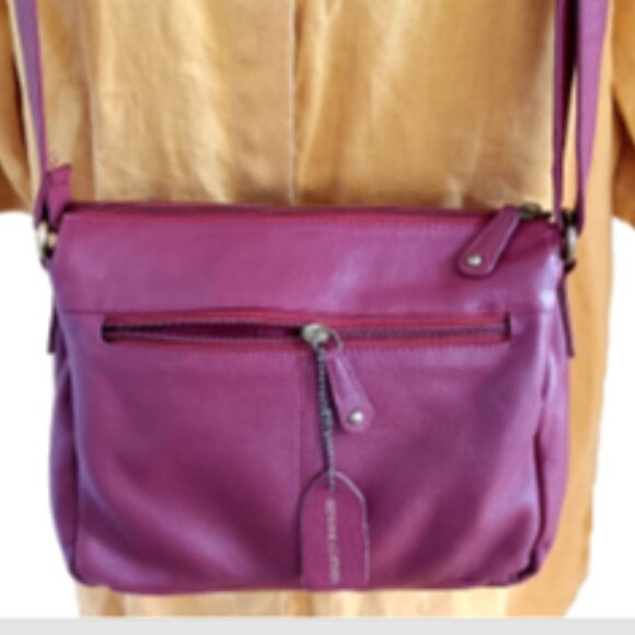 Great Americ Leather works Crossbody Bag Adjustable Strap Multiple Pockets Vine - Picture 14 of 17